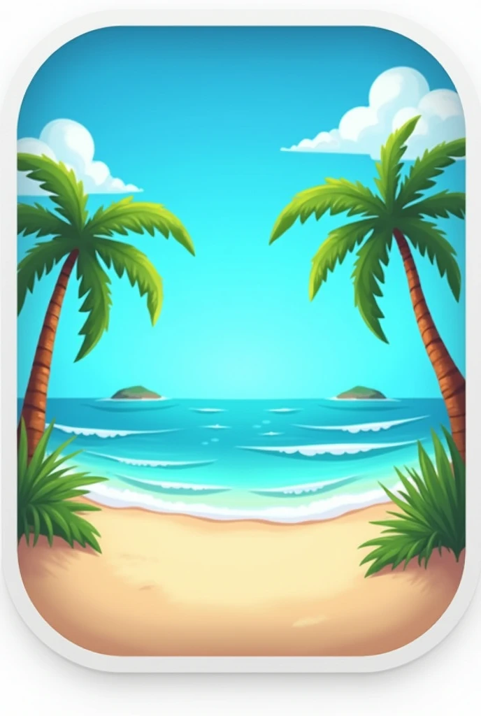 Create an eye-catching animated icon in the shape of a beach landscape
