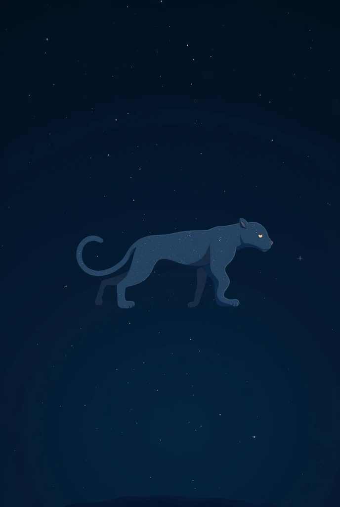 A leopard constellation (the sky is dark blue) the leopard constellation is fading. All is visible on the sky is the constellation and some stars shining 