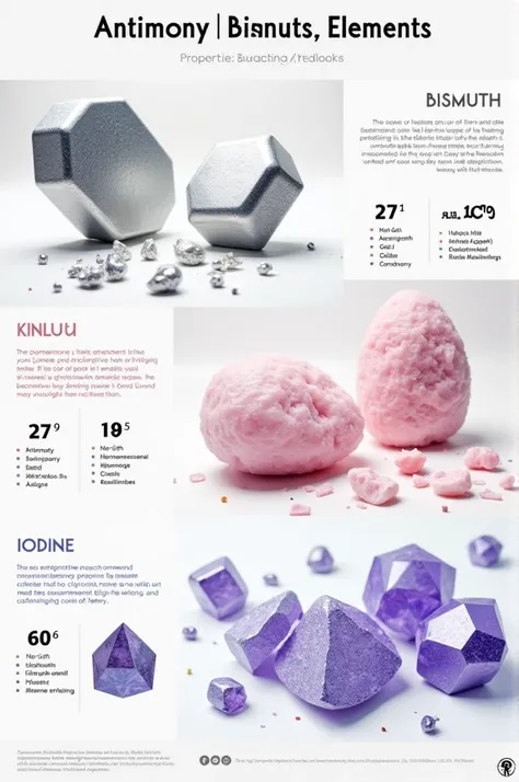 Infographic about Antimony, Bismuth, Iodine