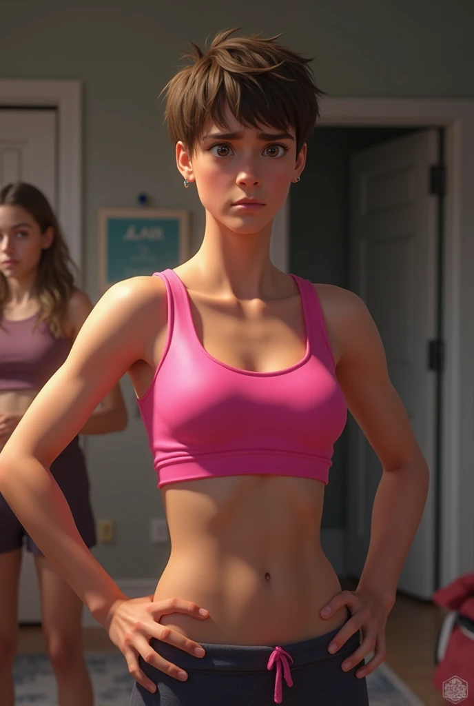 Brother feels embarrassed when forced to wear sister&#39;s sports bra