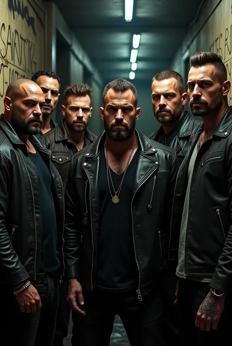 An image of 8 gangster friends for giving it as matching profile picture