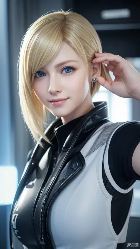 blonde、blue eyes、smile、Similar to Ada from Biohazard、Similar to Ada from Biohazard、Ada Wong lookalike、No background、No background、