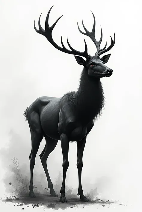 A deer made of ink
