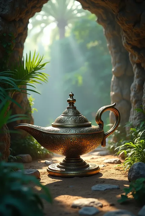 A magic lamp on this very island
