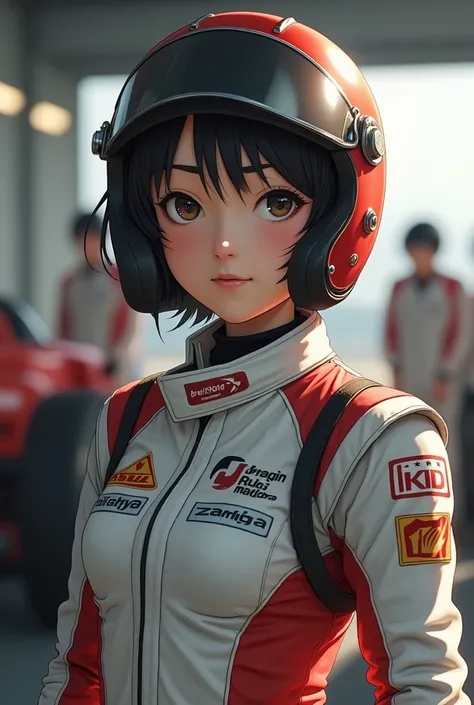 Cute girl in racing suit,　Reality,　Japanese