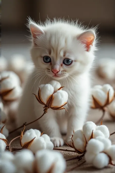 (kittens) (collecting cotton) (super quality) (sad kittens and many)