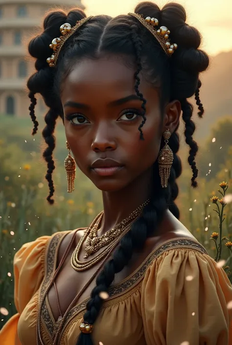 Black girl, colonial, 16th century, fantasy 