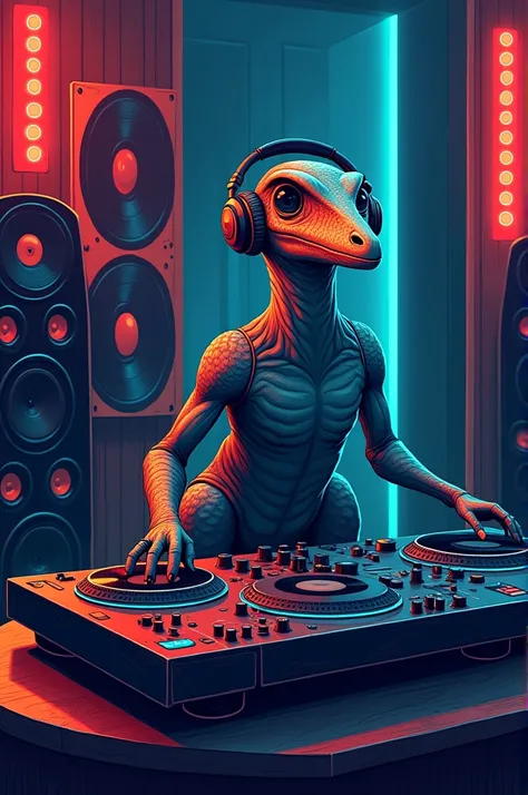 Title: DJ Pteranodon - Deep House Vibes

Description:
I would like to request a unique art piece featuring a Pteranodon as a DJ. Please create an illustration that captures the following details and expresses a stylish, modern vibe:

	•	Pteranodon: The Pte...