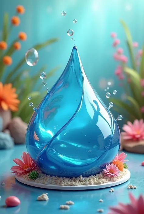 Animated water drop cake