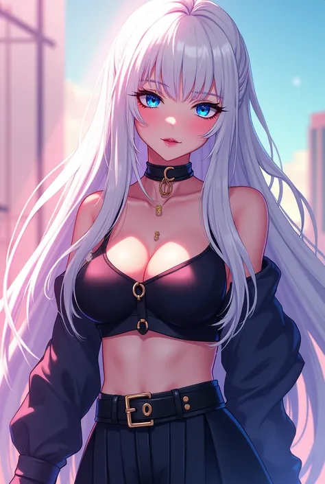 (Anime)Jesse "Jess" Winters is a very feminine 53" with striking, long white hair that cascades down to his waist, paired with bright blue eyes that pop against his flawless, glowing skin. He rocks bold, high-waisted skirts, and crop-tops, along with edgy ...