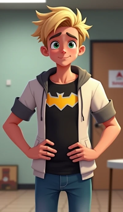 Create Photo of Boy 2d version of Adrien agreste as stomach growling