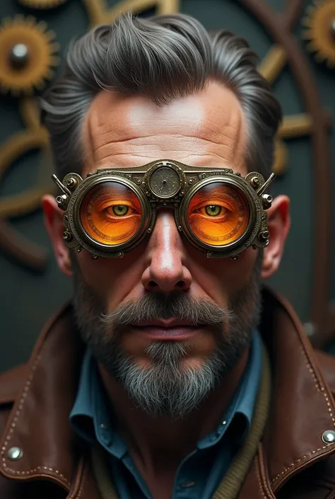 Steampunk eyeglasses man
