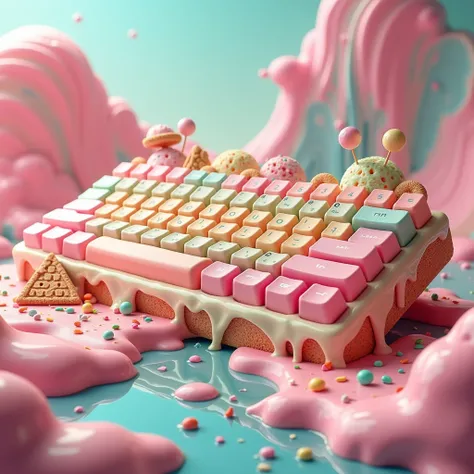 Keyboard made of ice cream