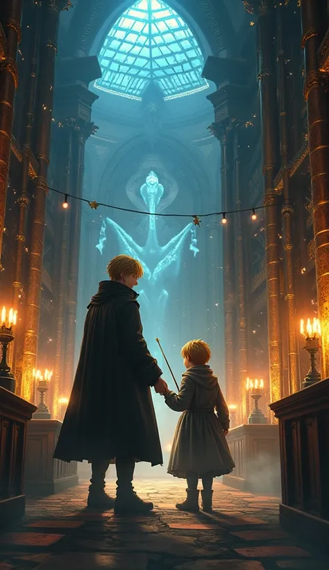 Characters: Edward Elric (Fullmetal Alchemist) and Harry Potter (Harry Potter)
Scene: Edward and Harry in a magical library, searching for a powerful artifact.
Title Text: “Magical Quest”
Additional Text: “A SeaArt Production”, “Unlock the Secrets”, “In Th...