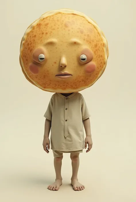 Man with a pancake face