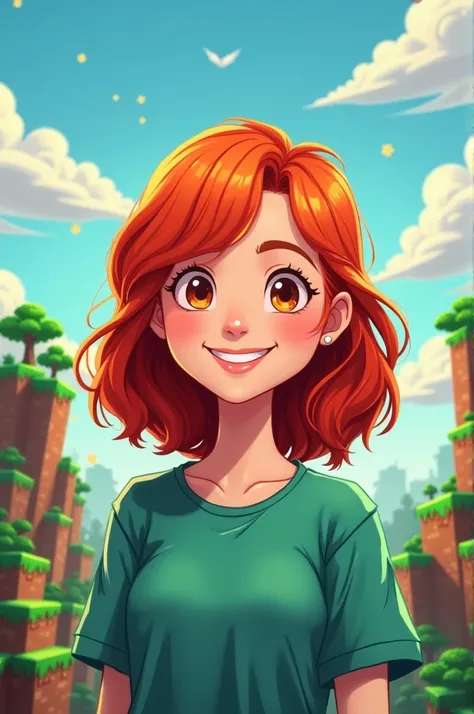 Give me a redhead minecraft youtube profile picture 