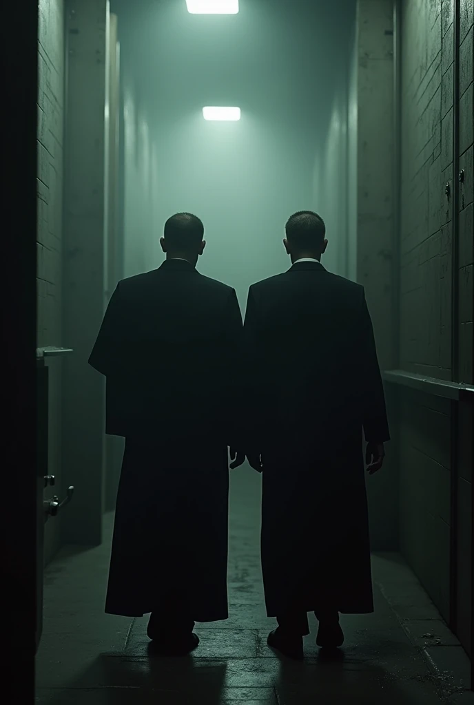 Two Priests being escorted to a gas chamber and dying together