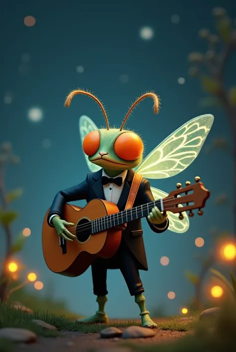 Firefly playing guitar in a tuno suit