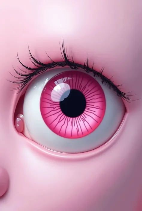 Create a ver hyper realistic pink eyes of kaws 