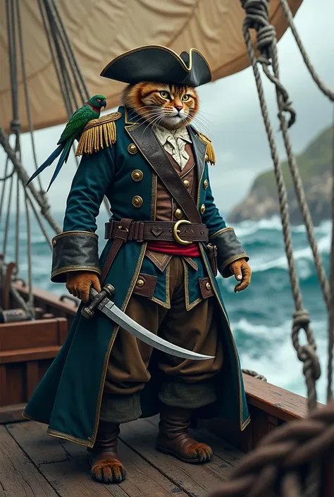 The captain of the pirate ship is a cat