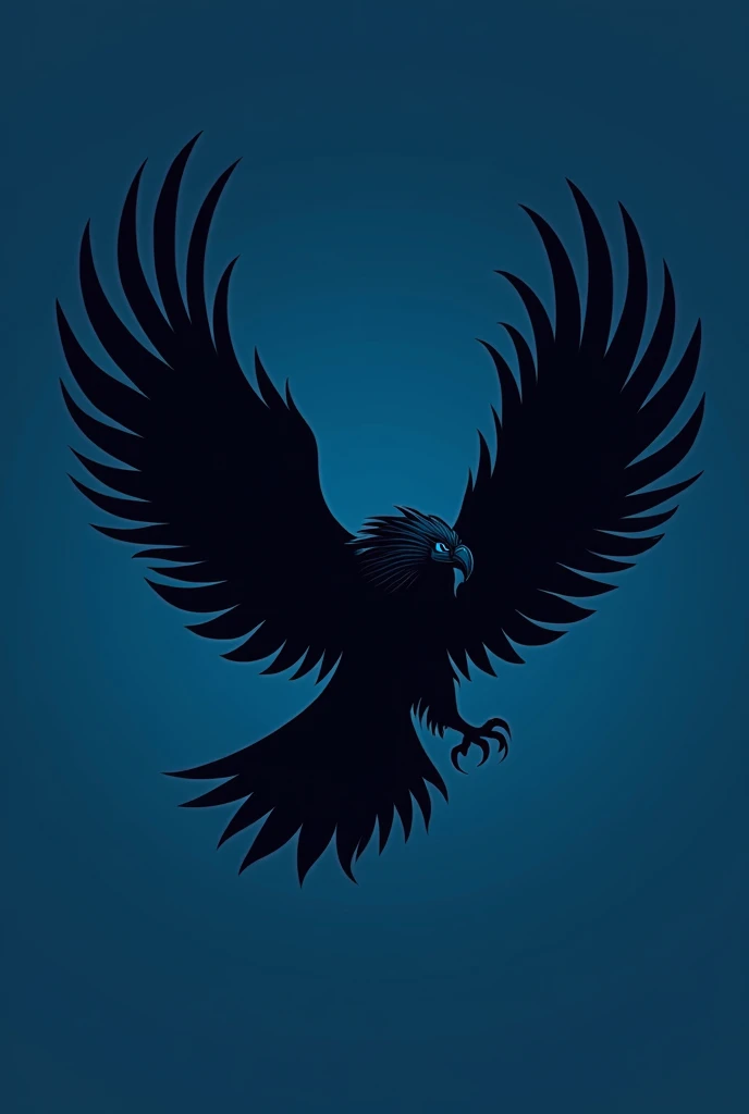 Create an interclass logo with a flying eagle in blue and black colors 