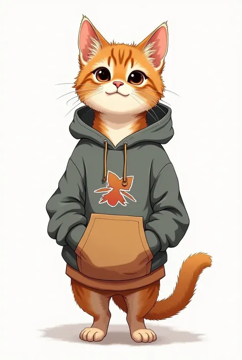 Cat drawing with sweatshirt and hoodie 




