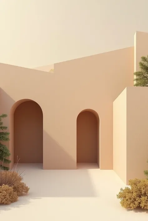 Flat model representation of a natural environment that produces shade, where more shade means more privacy, generated with walls of different sizes and angles 


