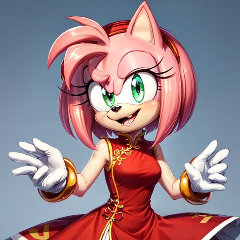 The beautiful Amy Rose dressed as an elegant Chinese idol