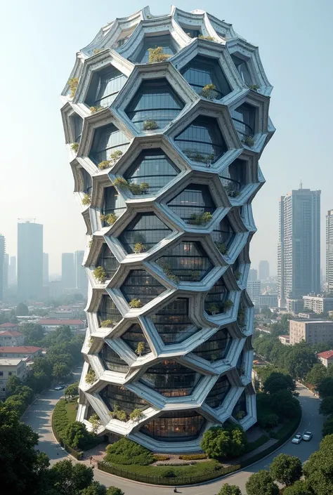 Spiderweb-shaped multi-family building 
