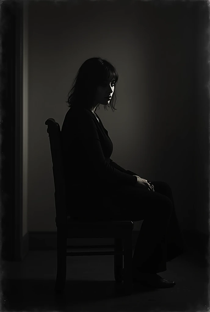 Woman sitting on a chair in a dark room, inspired by Katia Chausheva, inspired by Kati Horna, by Katia Chausheva, by Kati Horna, inspired by Elsa Bleda, inspired by irakli nadar, photographed on damaged film, inspired by Diane Arbus, by Adam Marczyński, we...