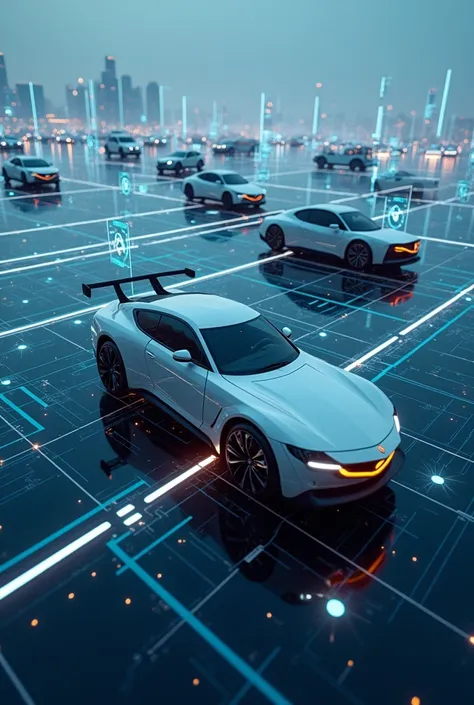 It is a cyber environment and the location of mobile assets is visualized ( vehicles and machinery)GPS, Give me the image that represents this scene