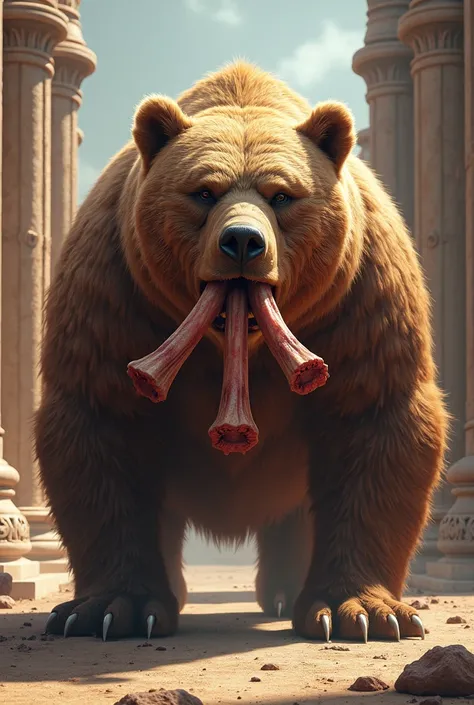 Bear with three ribs in his mouth: 
Medo-Persian Empire.