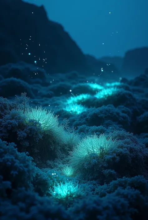 Bioluminescent Moss**: Glowing moss that lights up the islands at night, providing ambient light.