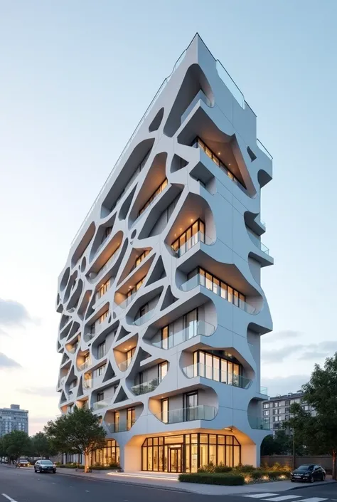 Multi-family building whose architectural concept is a star, that is simple and original, more simple
