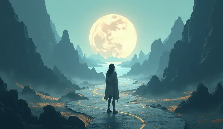 A character standing at a crossroads, contemplating different paths ahead. The roads are lined with symbols of the zodiac, hinting at the choices available. The atmosphere is reflective and decision-oriented. --ar 16:9