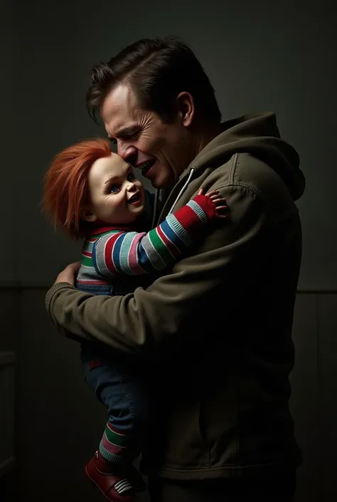 Person hugging Chucky