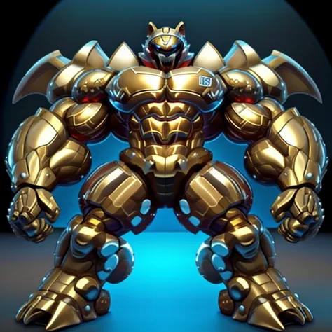 (freddy wolf, 8K), (freddy wolfs giant robot, Powered exoskeleton with the same design as freddy wolf), (Masterpiece, highres) (Detailed head, Detailed Body, Detailed abs, full body) (gigantic muscles, Gigachad Muscular, big muscle, pecs, triceps, traps, u...