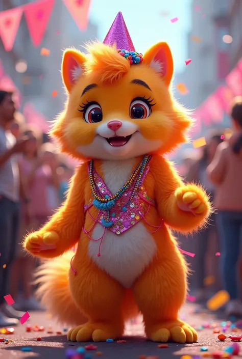 Create a furry with a party outfit