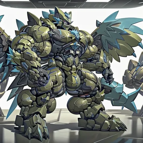 (zeraora, 8k), (zeraora's giant robot, powered exoskeleton with the same design as zeraora), (masterpiece, highres) (detailed he...