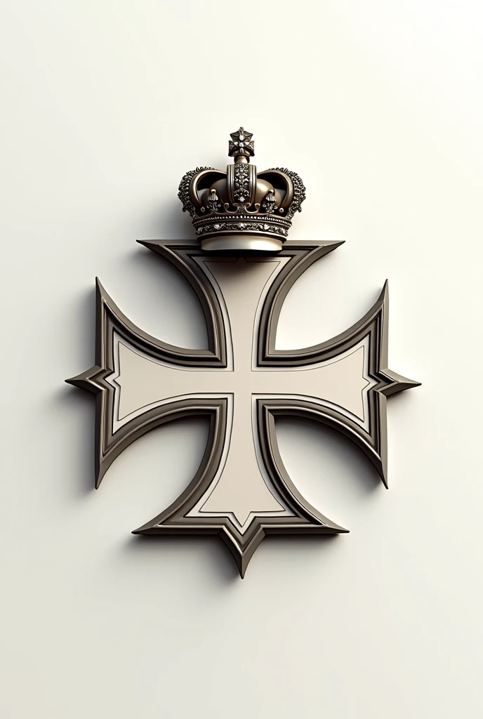 Maltese cross logo with hat on the cross