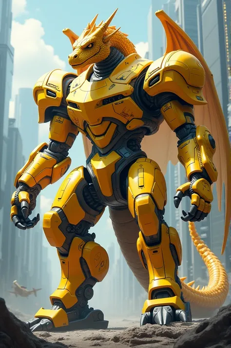 Yellow dragon in the mecha 