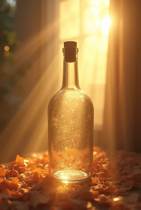 correct, but the sun must be seen through the bottle, and as the beams of light pass over the outline of the bottle