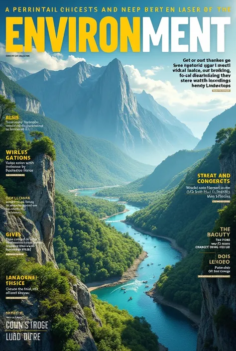 Cover of a magazine showing the environment, the problems it faces and solutions 