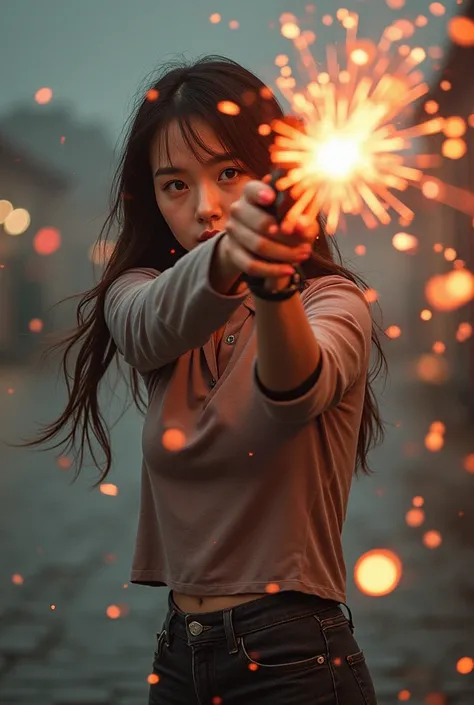 Korean girl to be killed by a big bullet her body exploded, and spurt out to everywhere 