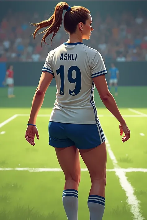 FÇB girl from behind wearing number 19 with the name Ashli dg