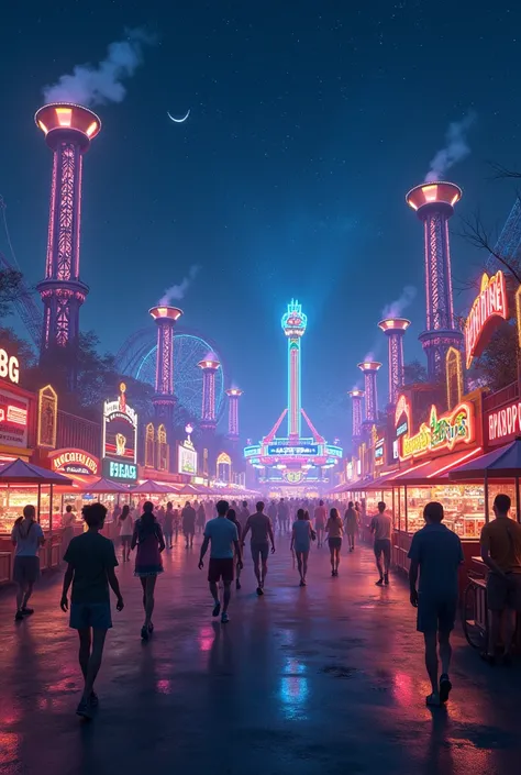 amusement park at night