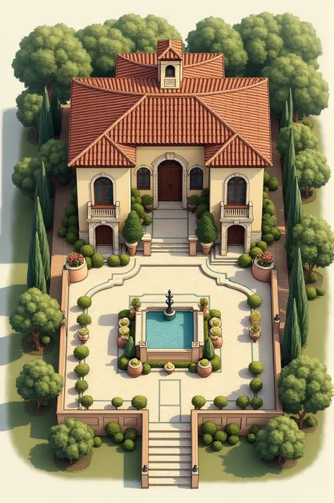 Plan of a Mediterranean villa-type house