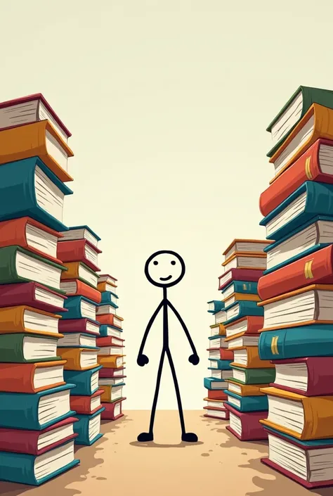 The image changes to a stick figure in a classroom, surrounded by self-help books. As the narration lists the promises of the courses, each book turns into a visual joke. One of the books is titled "How to Be 10x More Productive, Even If You Don&#39;t Have...