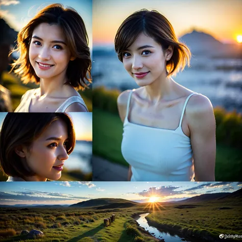 (Realistic, 超Realistic:1.4), 16K HDR, High resolution,((Whiskey Glass)),((Whiskey Bottle)),((Whiskey Glass)),Happy Smile、Short Hair,The best smile、Japanese Actress,so beautiful(It looks like the real thing),Evening Dresses,Cocktail Dresses、Whiskey Bottle、T...