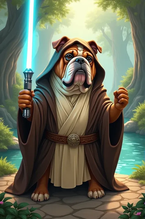 Create a Disney-style English Bulldog by being a Jedi 